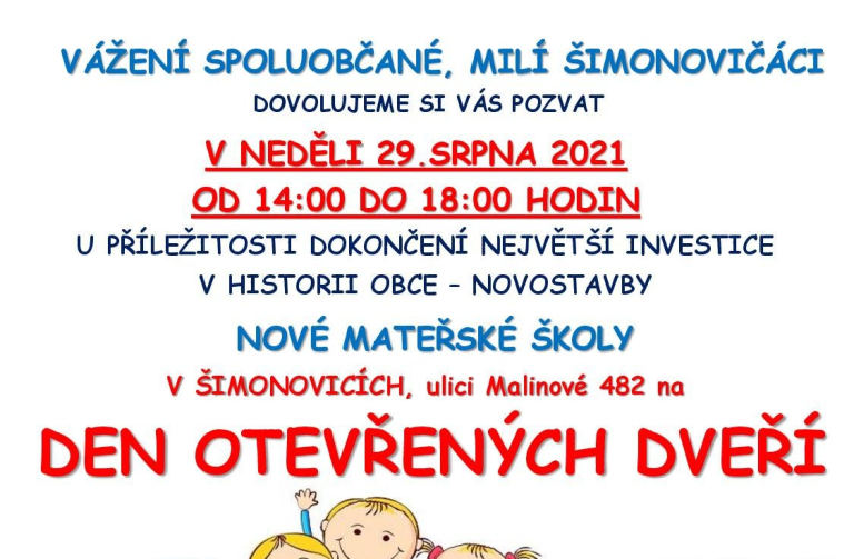 MŠ DEN OTEVŘENÝCH DVEŘÍ 29.8.2021